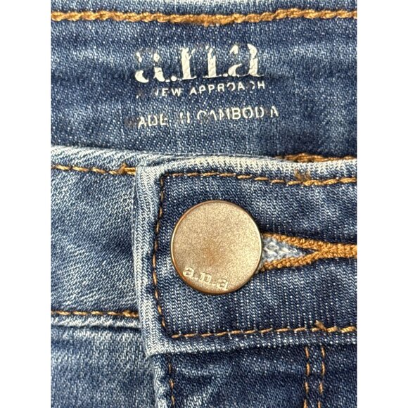 ANA Skinny Ripped Cropped Jeans Womens 18 Blue Side Stripe Raw Hem Denim - Picture 3 of 10